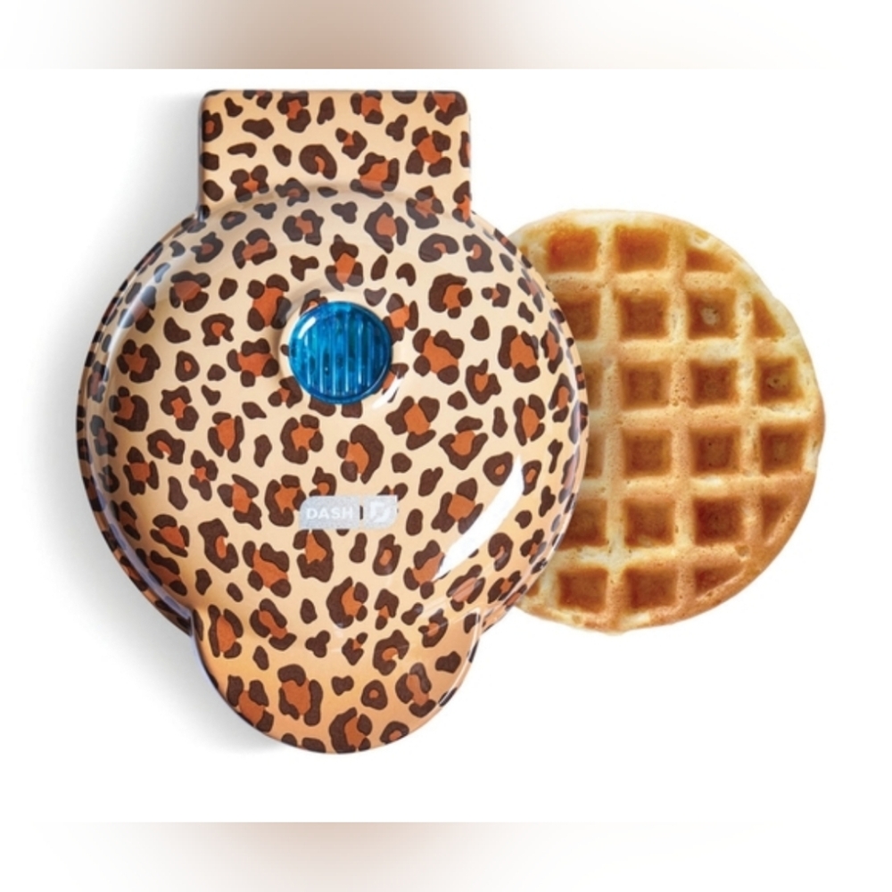 Leopard print mini waffle maker